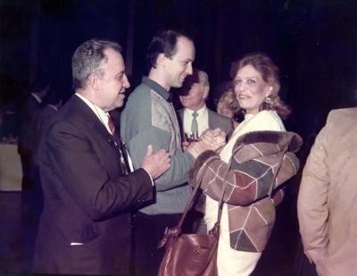 <p>WIth Melina Mercouri, Athens 1983</p>