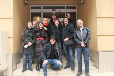 <p>Dream team of slovenian poets and writers: Milan Jesih, Jani Virk, Miha Mazzini, Suzana Tratnik, Matevž Kos, Jelka Ciglenečki, Mitja Čander, Renata M.Zamida and Roman Didovič. We performed at Universities of  Warsaw, Lvovu and Kiew.</p>