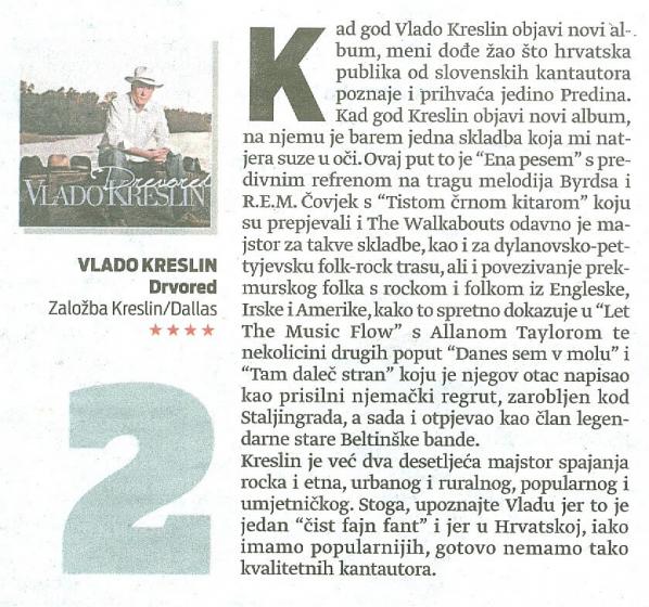 <p>Vlado Kreslin: Drevored, Jutarnji list, 17.12.2010</p>