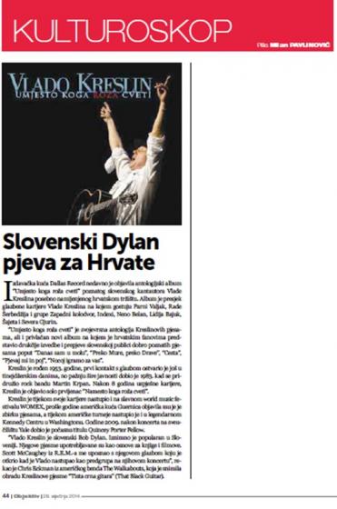 <p>Slovenski Dylan pjeva za Hrvate, Objektiv, januar 2014</p>