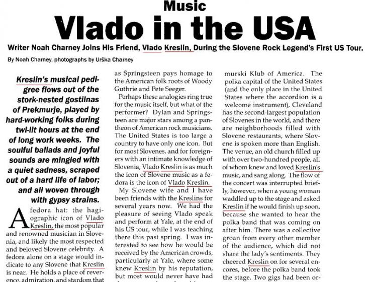 <p>The Slovenia Times, 4.8.2009<br>Vlado in the USA - part 1</p>