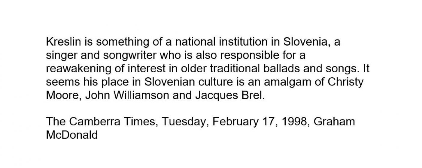 <p>The Camberra Times, Tuesday, February 17, 1998, Graham McDonald</p>