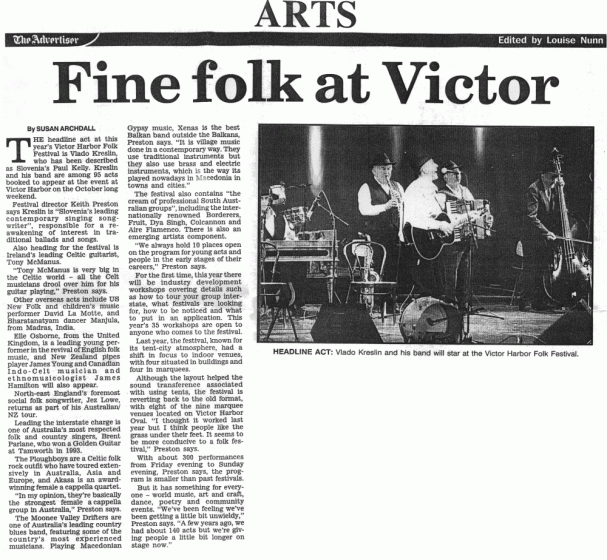 <p>Fine folks at Victor<br>Adelaide Times, September 2000</p>