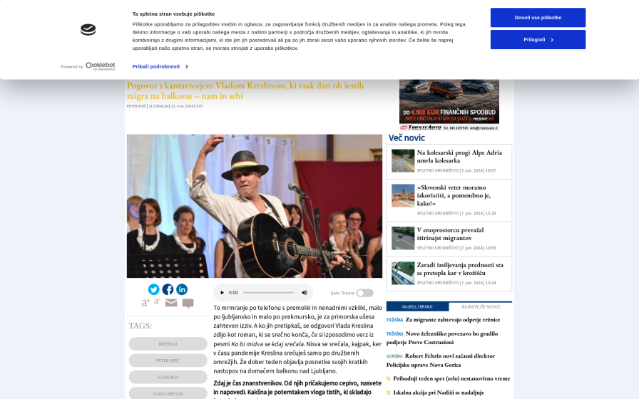 »Bolj sebe rešujem kot pa druge« (Primorski dnevnik)